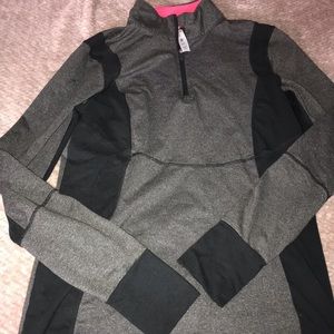 Grey workout sweater/ pink on the inside